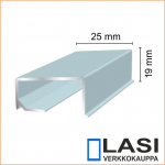Alumiininen ikkunan alalista 25x19mm