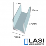 U-profiilit 18x18 mm