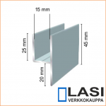 Y-Profiili 15 mm uralla, syvä