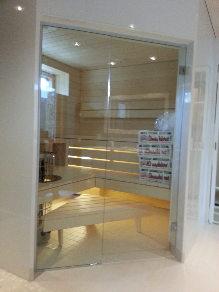 Saunan lasiseinät