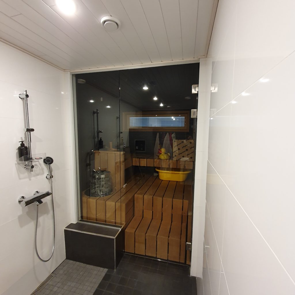 Saunan lasiseinät