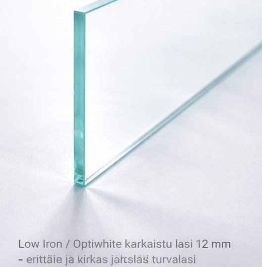 Sävyn näkyvyys vaihtelee lasin koon, valaistuksen ja katselukulman mukaan.