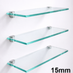 15 mm Low Iron -lasihyllyt moderniin sisustukseen