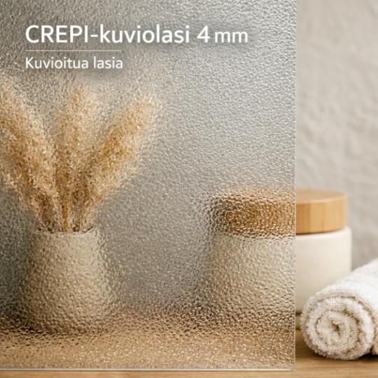 CREPI 4mm-kuviolasi – klassinen ornamenttilasi näkösuojaan (karkaistu)