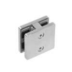 Lasiklamppi 60×60 mm, kaksipuolinen AISI316 – ruostumaton lasikiinnike lasikaiteeseen