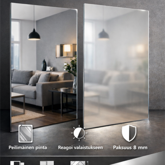 MIRASTAR® 8 mm peilimäinen designlasi sisustukseen