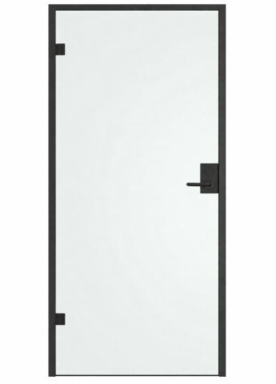 Lasinen ROCA Decibel Standard -ovi lasiseinään, moderni ja tiivis lasiovi toimistoon