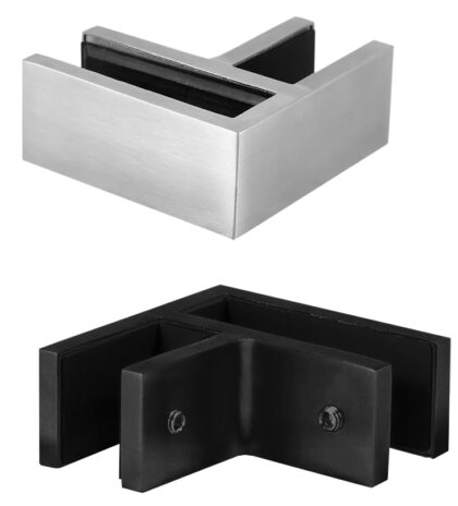 Lasi–lasi-kiinnike 90° Duplex 2205 – kulmahela 6+6 ja 8+8 mm lasille