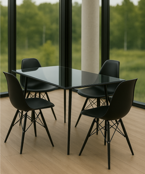 mustalasi pöydälle Taustamaalattu musta pöytälasi 6 mm pöydän päällä, täysin läpinäkymätön suojalasi