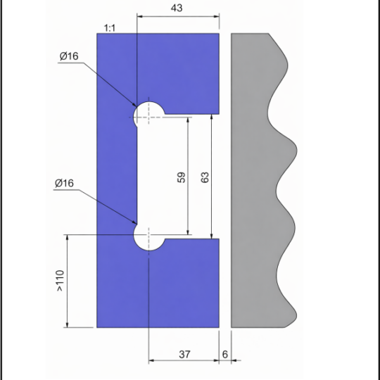 Saranatyöstö 8–10 mm karkaistuun lasiin (lisäpalvelu)