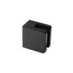 Lasikiinnike 45x45 AISI316 musta asennettuna lasikaiteeseen