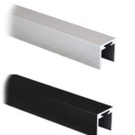 U-profiili käsijohde 6+6 tai 8+8 mm:n lasille, harjattu RST-efekti tai musta